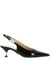 Mach&mach Black Leather Crystal Bow Pumps In Black