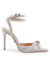 Mach&mach Mach & Mach Satin Double Bow Pumps In White