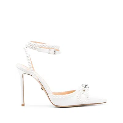 Mach&mach Women's Double Bow Pearl Pumps In White