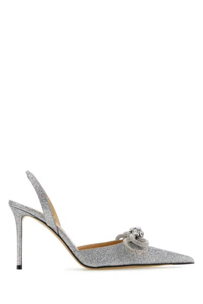 Mach & Mach Silver Fabric Pumps