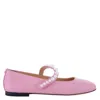 Mach&mach Mach & Mach Sirene Faux-pearl Embellished Ballerina Flats In Pink
