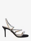 Mach&mach Sirene Pearly Stud Satin Strappy Sandals