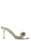 Mach&mach 85mm Stud Bow Sandals In Silver