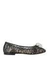 Mach&mach Mach & Mach Woman Ballet Flats Black Size 8 Textile Fibers