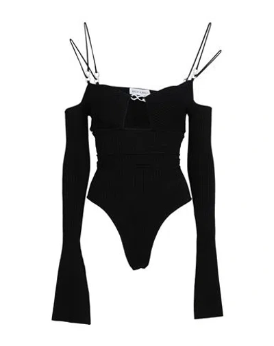Mach & Mach Woman Bodysuit Black Size L Viscose, Polyester