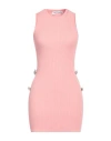 Mach&mach Embellished Stretch Knit Mini Dress In Pink