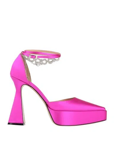 Mach&mach Mach & Mach Woman Pumps Fuchsia Size 6.5 Textile Fibers In Pink