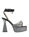 Mach&mach Black Leather Platform Elegance In Black