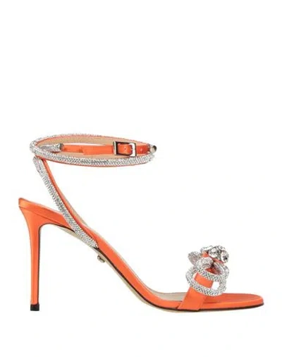 Mach&mach Double Bow 95mm Crystal-embellished Sandals In Orange