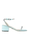 Mach&mach Mach & Mach Woman Sandals Sky Blue Size 8 Textile Fibers In Blue