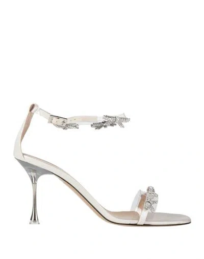 Mach&mach Mach & Mach Woman Sandals White Size 8 Rubber, Textile Fibers