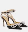Mach&mach Double Bow 110mm Patent-finish Leather Pumps In Black
