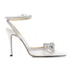 Mach&mach Double Bow 115mm Satin Pumps In White