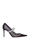 Mach&mach Lotus 95 Crystal Embellished Mesh Pumps