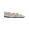 Mach&mach Ballet Flats With Crystal Embellishment And Adjustable Loops