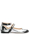 Mach&mach Panelled-design Ballet Flats In Silver