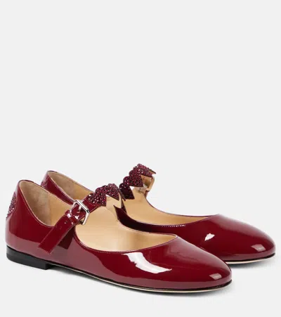 Mach&mach Petit Coeur Ballerina Shoes In Burgundy