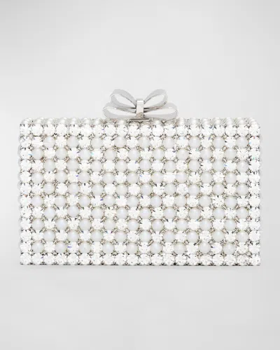 Mach&mach Petit Embellished Clutch Bag In Silver  Pearl