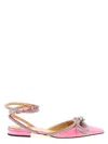 Mach&mach 'bow' Ballet Flats Ankle Strap In Pink