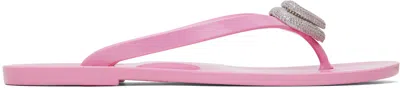MACH&MACH PINK DOUBLE HEART FLIP-FLOPS