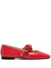 Mach&mach Puffy Heart Ballet Flats In Red