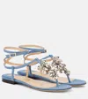 Mach&mach Heart-charm Flat Sandals In Blau