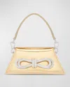 Mach&mach Samantha Bow Metallic Leather Top-handle Bag In Gold