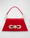 Mach&mach Samantha Double Bow Satin Top-handle Bag In Red