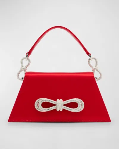 Mach&mach Samantha Double Bow Satin Top-handle Bag In Red