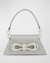 Mach&mach Samantha Embellished Bow Satin Top-handle Bag In Grey
