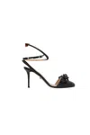 Mach&mach Double Bow Strass Ankle-strap Pumps In Black