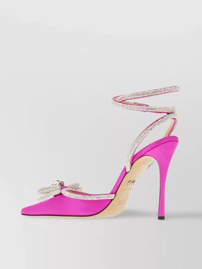 Mach&mach Satin Double Bow Pumps In Purple