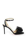 Mach&mach Satin Le Cadeau Sandals With Double Bow In Black
