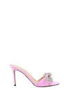 Mach&mach 95 Double Bow Satin Mules In Pink