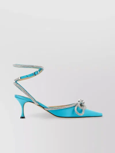 Mach & Mach Crystal-embellished Low-heel Pumps In Blue