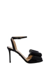 Mach&mach Mach E Mach Satin Le Cadeau Sandals With Double Bow In Black