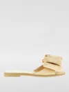 Mach&mach Cadeau Raffia Bow Flat Slide Sandals In Beige