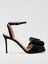 Mach&mach Satin Le Cadeau Sandals With Double Bow In Black