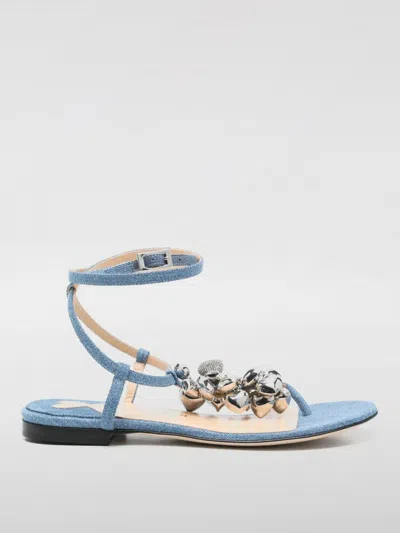 MACH&MACH FLAT SANDALS MACH & MACH WOMAN COLOR BLUE,G73590009