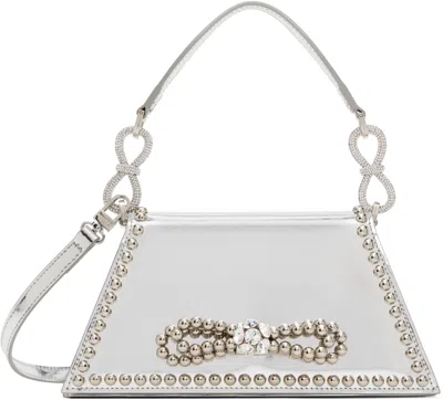 Mach&mach Silver Double Bow Mirror Leather Samantha Bag