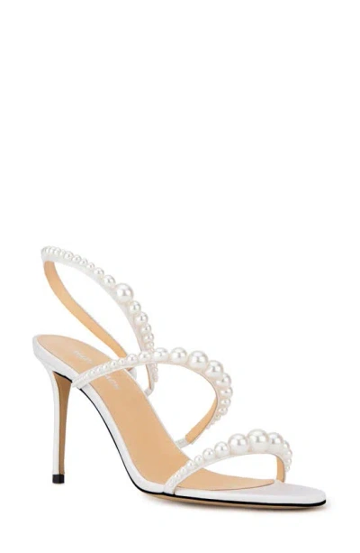 MACH & MACH SIRENE IMITATION PEARL EMBELLISHED SLINGBACK SANDAL