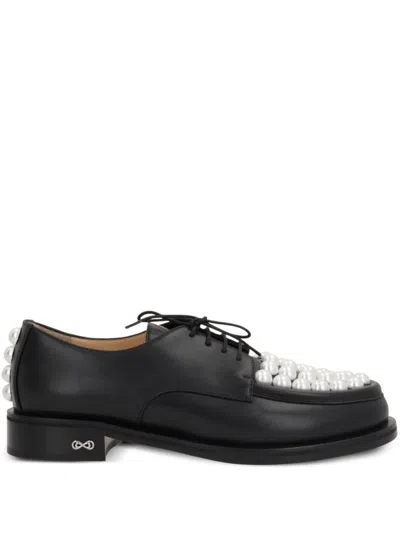 Mach&mach Sirene Lace-up Shoes In Black & White