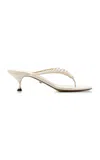 MACH & MACH EXCLUSIVE SIRÈNE PEARL-EMBELLISHED LEATHER THONG MULES