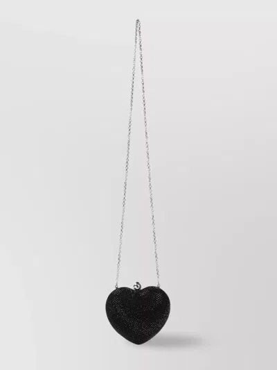 MACH&MACH SMALL HEART CLUTCH RHINESTONE CHAIN
