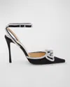 Mach&mach Double Bow 110mm Patent-finish Leather Pumps In Black