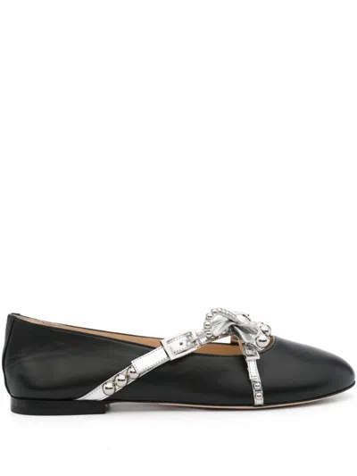 MACH&MACH STUD-EMBELLISHED BALLET FLATS