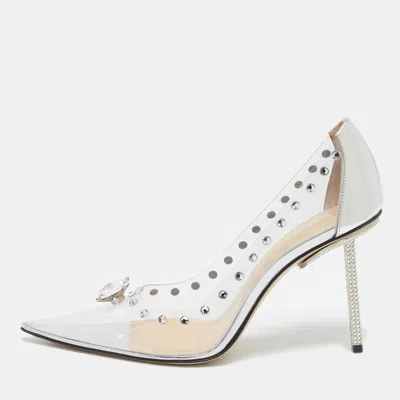 Pre-owned Mach&mach Transparent Pvc And Leather Diamond Dreams Pumps Size 38.5
