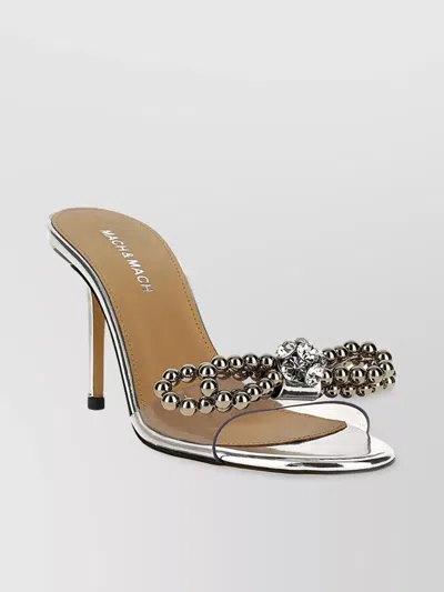 Mach&mach Transparent Strap Open Toe Bow Stud Sandals In Brown