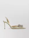 Mach&mach Triple Heart Glitter Pointed Toe Slingback Pump In Neutrals