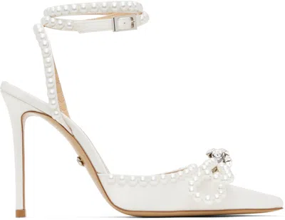 Mach&mach White Double Bow With Pearls Heels